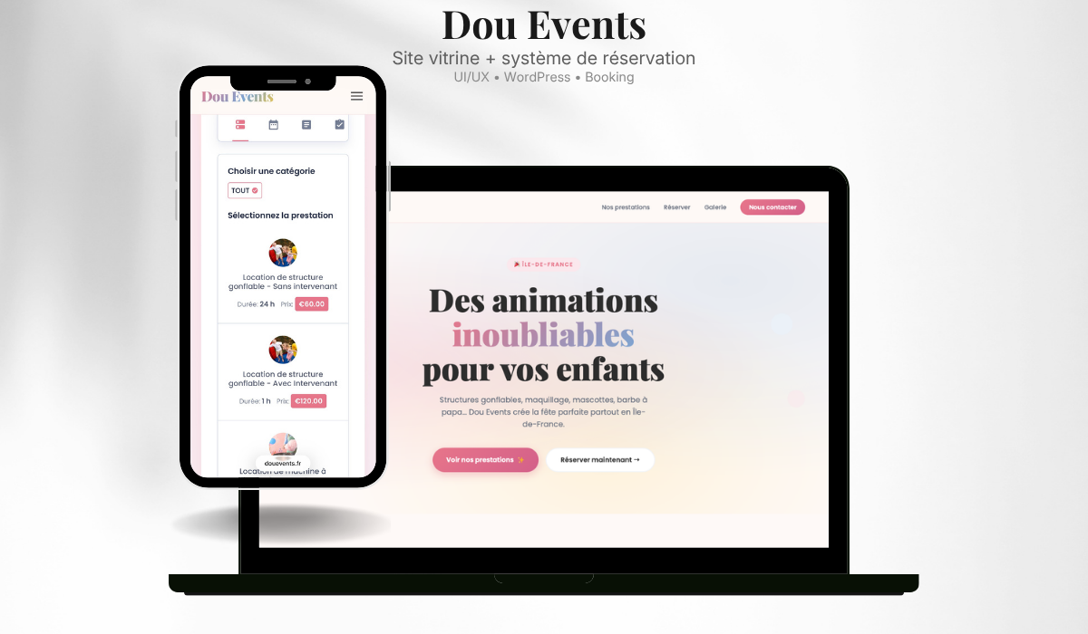 Capture d'écran du site Dou Events