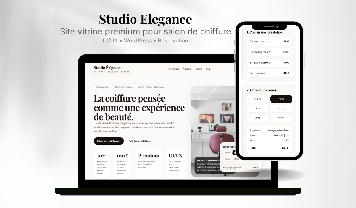 Capture d'écran du site Studio Elegance